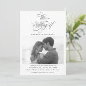 高級エレガント書道台本の写結婚真 招待状 (スタンド正面)