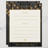 高級エレガント木材金ゴールドタイポグラフィレシピカード (正面/裏面)