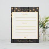 高級エレガント木材金ゴールドタイポグラフィレシピカード (スタンド正面)