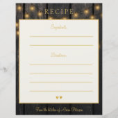 高級エレガント木材金ゴールドタイポグラフィレシピカード (正面)
