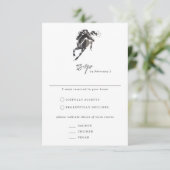 高級エレガント水彩馬馬馬馬馬競走結婚の 出欠カード (スタンド正面)