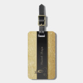 高級エレガント洗練された猫、キラキラ ラゲッジタグ (正面縦)