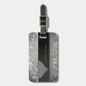 高級エレガント洗練された,きらびやかなハート,《写真》ぼけ味 ラゲッジタグ (正面縦)