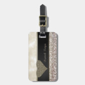 高級エレガント洗練された,きらびやかなハート,《写真》ぼけ味 ラゲッジタグ (正面縦)