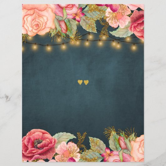 高級エレガント海軍金ゴールドタイポグラフィレシピカード (裏面)