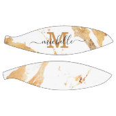 高級エレガント白モノグラムの大理石ゴールドフォイル バスケットボール (パネル)