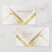 高級エレガント白金ゴールド幾何ストライプ度吹き出し 名刺 (正面/裏面)