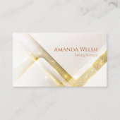 高級エレガント白金ゴールド幾何ストライプ度吹き出し 名刺 (正面)