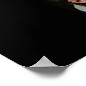 高級エレガント白黒モノグラム結婚フォト ポスター (角)