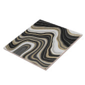 高級エレガント白黒及び金ゴールド大理石トレンディー タイル (側面)