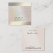 高級エレガント真珠ホログラフィック発光 スクエア名刺 (正面/裏面)