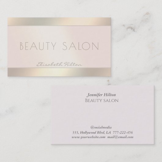 高級エレガント真珠金ゴールド 名刺 (正面/裏面)