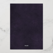 高級エレガント紫金ゴールドフォイルタイポグラフィ結婚ズ 箔招待状 (裏面)