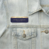 高級エレガント金ゴールドとサファイアブルーの融合 名札 (インサイチュ)