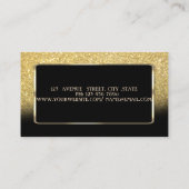 高級エレガント金ゴールドグリッター《写真》ぼけ味 グラデーション 名刺 (裏面)