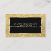 高級エレガント金ゴールドグリッター《写真》ぼけ味 名刺 (裏面)