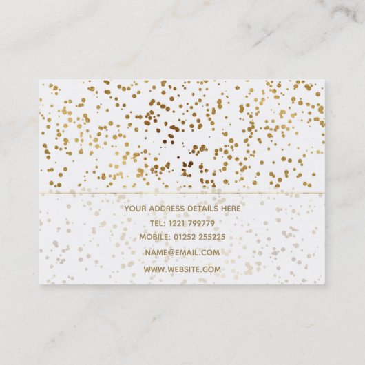 高級エレガント金ゴールドデきらめくータドットイメージ 名刺 (裏面)