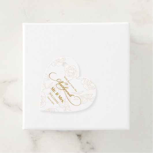 高級エレガント金ゴールドフローラ結婚ズ・サンキュー フェイバータグ (インサイチュ)