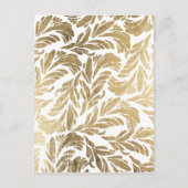 高級エレガント金ゴールドホイルフェイクフローラダマスク ポストカード (正面)