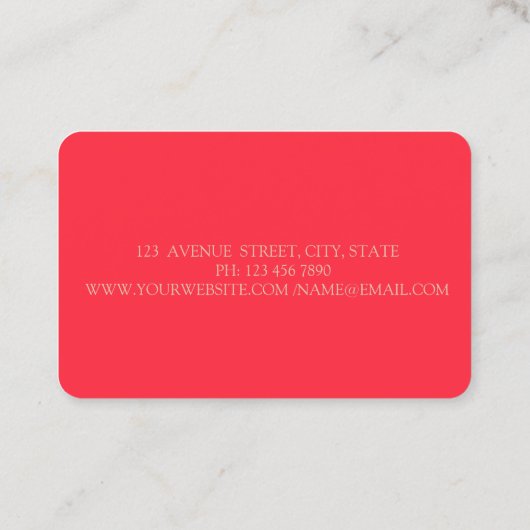 高級エレガント金ゴールド渦巻き赤 名刺 (裏面)