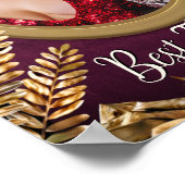 高級エレガント金ゴールド花写真を追加カスタムする ポスター (角)