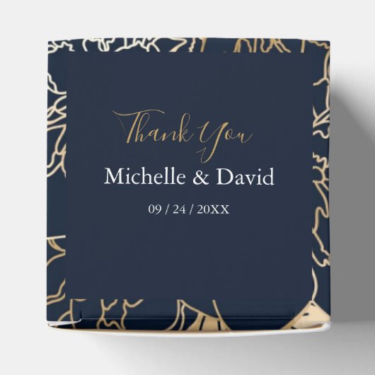 高級エレガント金ゴールド花模様結婚式の引き出物ボックス フェイバーボックス (上部)