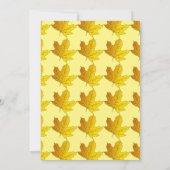 高級エレガント金ゴールド葉秋フローラ結婚ズ 招待状 (裏面)