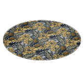 高級エレガント金ゴールドN'ブラック熱帯花 カッティングボード (角)