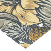 高級エレガント金ゴールドN'ブラック熱帯花 ショートテーブルランナー (コーナー)