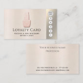 高級エレガント金属パールネイルサロン ロイヤリティカード (正面/裏面)