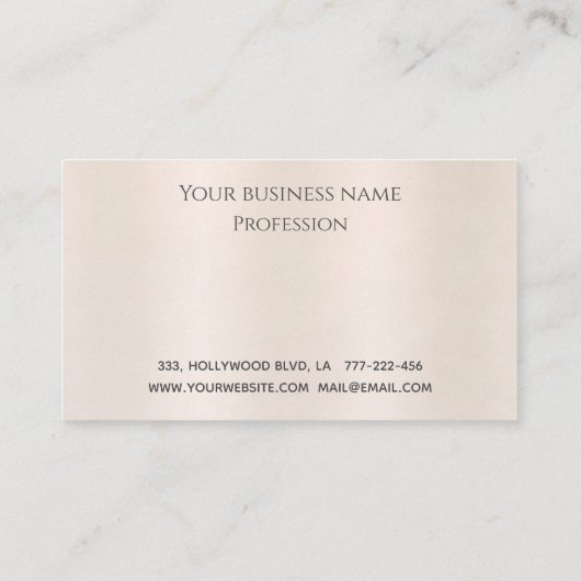 高級エレガント金属パールピンクハート ロイヤリティカード (裏面)