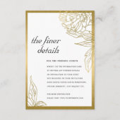 高級エレガント金箔フローラ結婚詳細 エンクロージャーカード (正面)