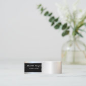 高級エレガント銀スタイリッシュ銀、フレーム スキニー名刺 (スタンド正面)