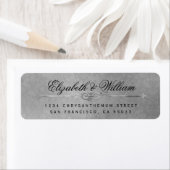 高級エレガント銀テクスチャ差出人住所ラベル ラベル (インサイチュ)