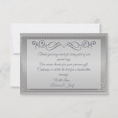 高級エレガント銀華美のコー縁どナー サンキューカード (裏面)