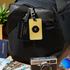 高級エレガント銀金ゴールドモノグラムの模様 ラゲッジタグ