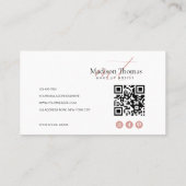 高級エレガント錆パレットモノグラムQrコード 名刺 (裏面)