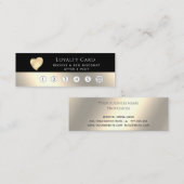 高級エレガント黒金ゴールドハート ロイヤリティカード (正面/裏面)