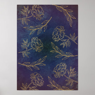 高級エレガントTouch用金箔デザイン 箔ポスター