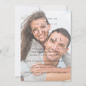 高級エレガントVellumフォトブラック&ホワイト結婚ズ 招待状 (正面)