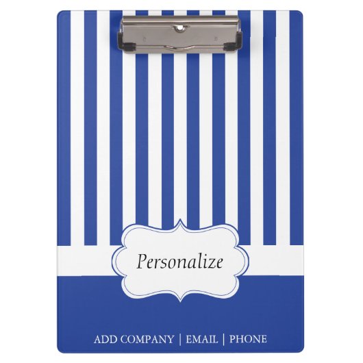 高級エレクトリックブルーストライプ | DIY文字 クリップボード (正面)
