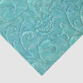 高級エンボスティール（緑がかった色）フローラつる植物 薄葉紙 (詳細)