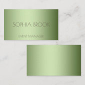 高級オパーソナライズされたリーブグリーンの金属箔 名刺 (正面/裏面)