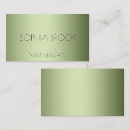高級オパーソナライズされたリーブグリーンの金属箔 名刺 (正面/裏面)