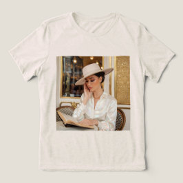 高級オパールカフェポートレートの女性Tシャツ トライブレンドTシャツ