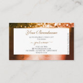 高級オレンジピンクグラデーショングリッターホワイトモノグラム 名刺 (裏面)