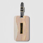 高級カスタマイズグリッターバラ金ゴールド ラゲッジタグ (正面縦)