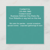 高級カップケーキケータリングサービス名刺 スクエア名刺 (裏面)