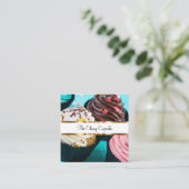 高級カップケーキケータリングサービス名刺 スクエア名刺 (スタンド正面)
