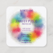 高級カラフルモダンエレガントプロフェッショナルトレンディー スクエア名刺 (裏面)